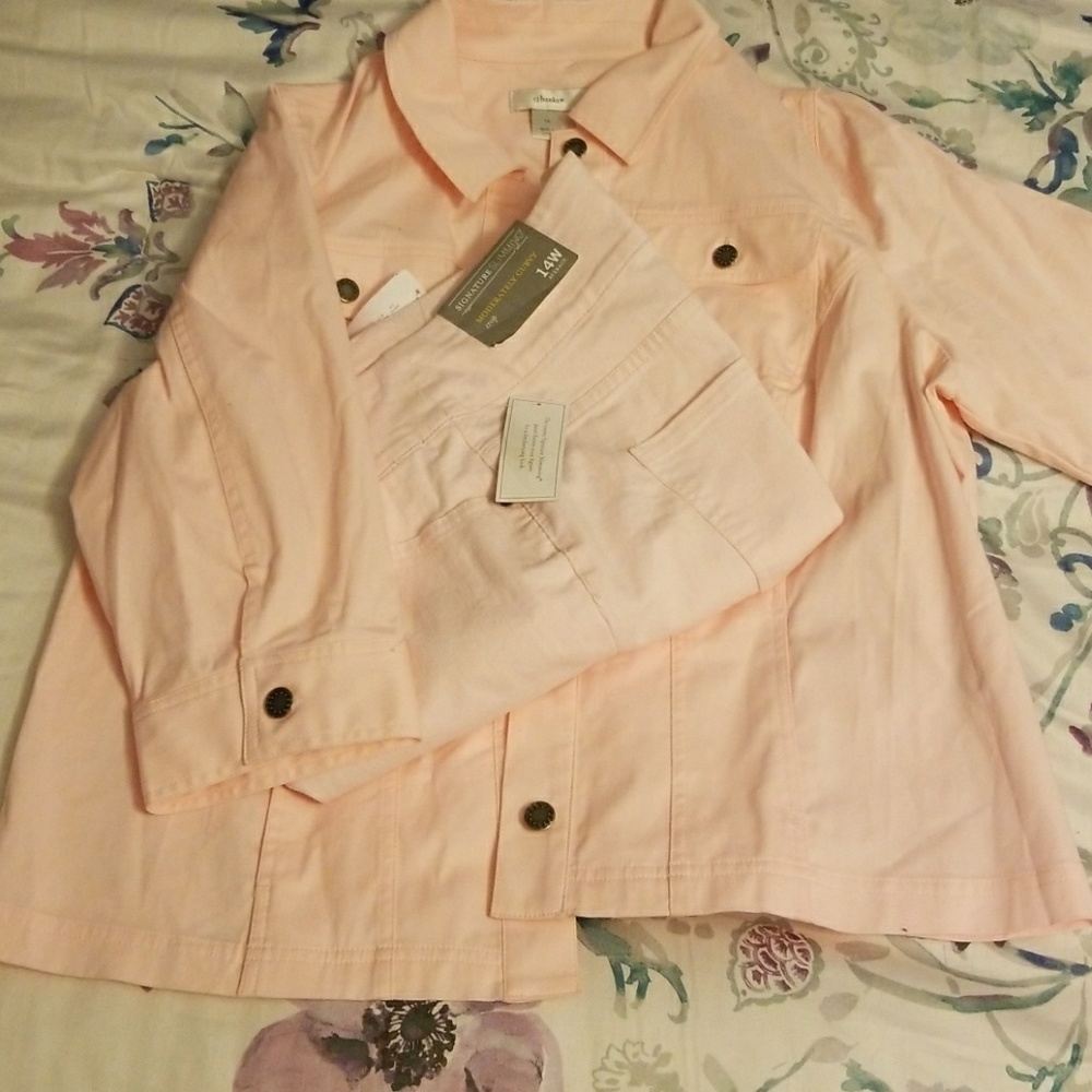 Soft pink two piece CJ Banks pants outfit😍😍😍